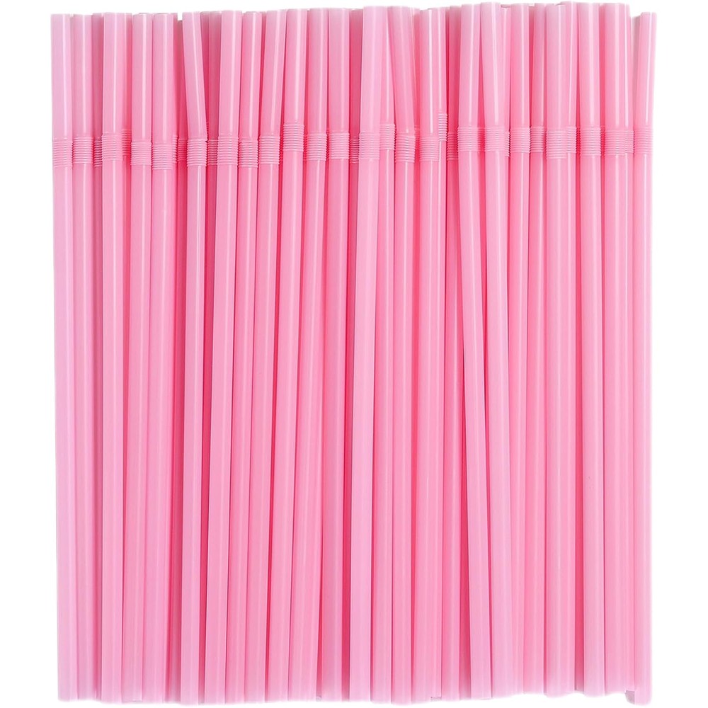 YAOSHENG flexible plastic drinking straws front view pack of 200