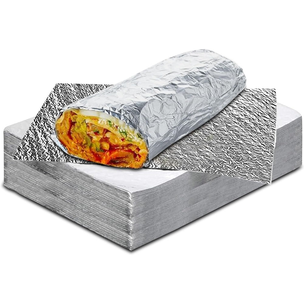XpressPak Insulation Sandwich Wrapping Paper 100 pack front view showing silver foil sheets.