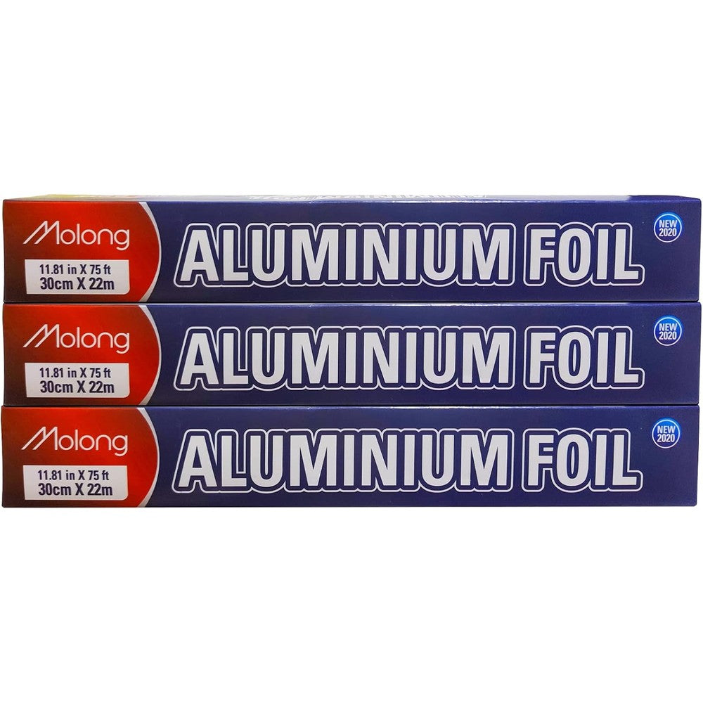 Mgenlong 3 Pack Heavy Duty Aluminum Foil Wrap front view for kitchen cooking.