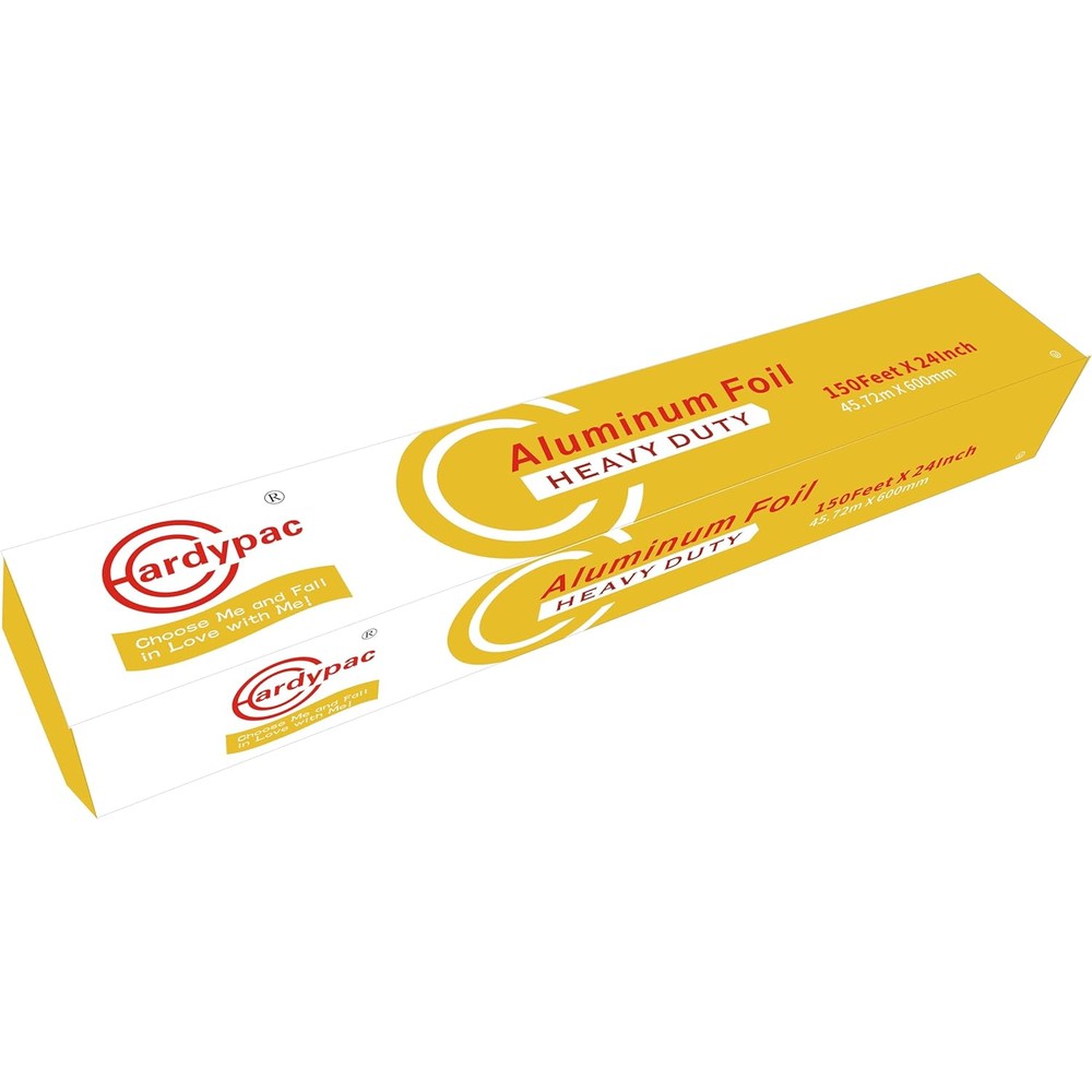 Hardypac 24 inch heavy duty aluminum foil roll front view for professional grilling.