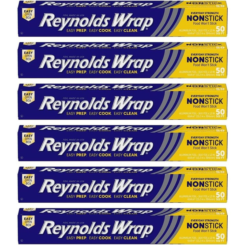 Reynolds Wrap Non-Stick Aluminum Foil Pack of 6 front view for non-stick baking