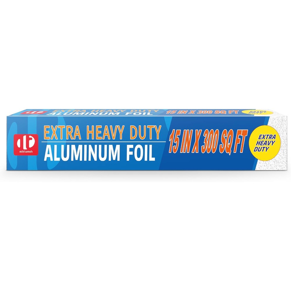 Miktomeh super thick extra heavy duty aluminum foil front view for professional grilling.