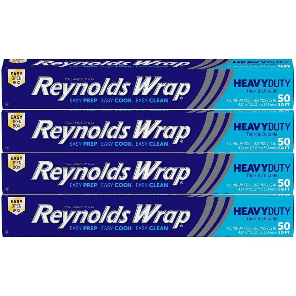 Reynolds Wrap Heavy Duty Aluminum Foil pack of 4 front view authentic USA kitchen supply