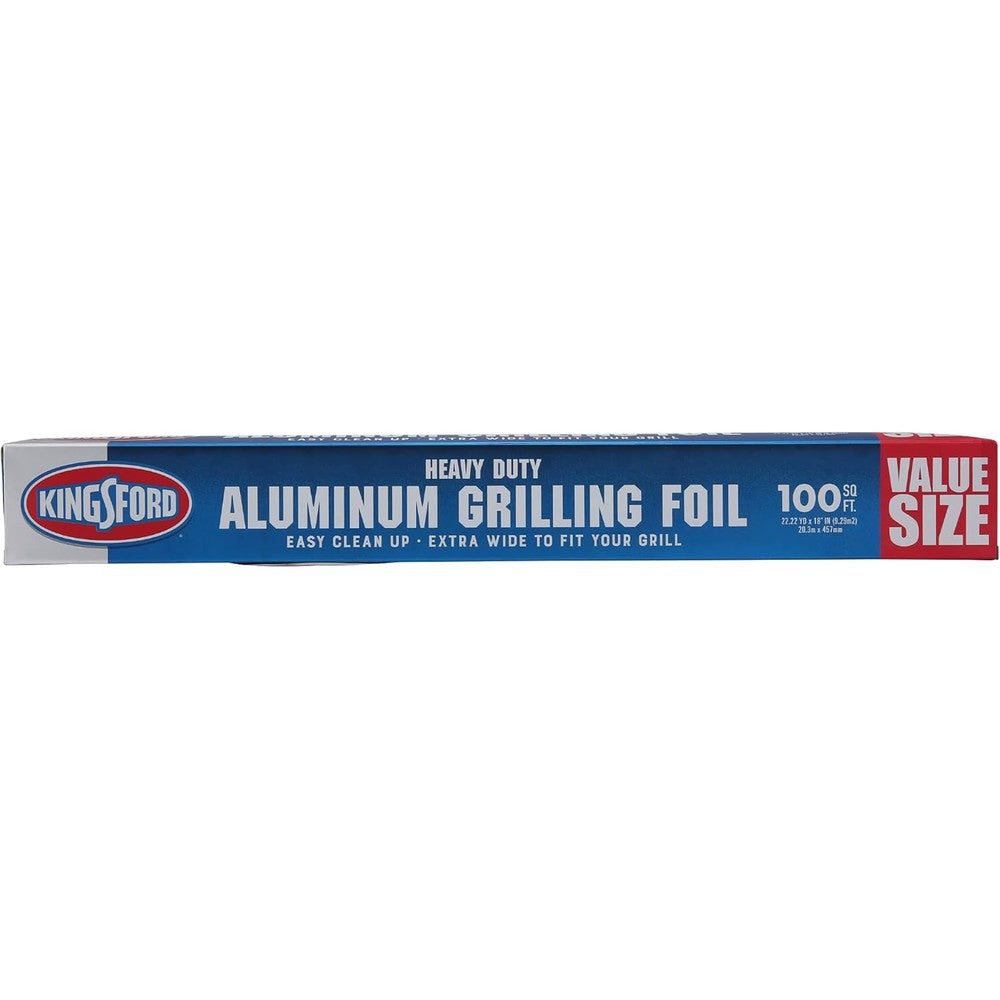 Kingsford Extra Wide Heavy Duty Aluminum Foil 100 Square Feet front view for grilling and roasting.