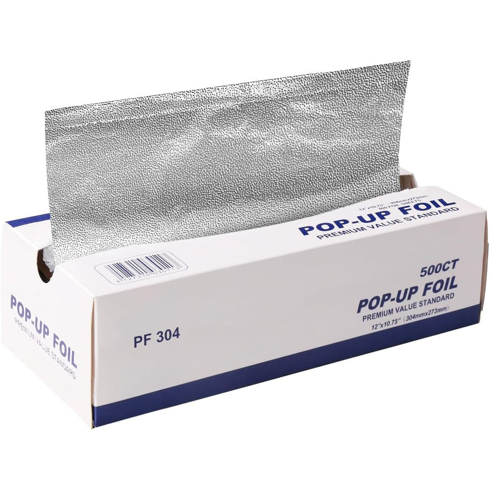 YUNYDSM Pre-Cut Aluminum Foil Sheets 500 Count Box with Pop Up Single Sheets for Kitchen Use.
