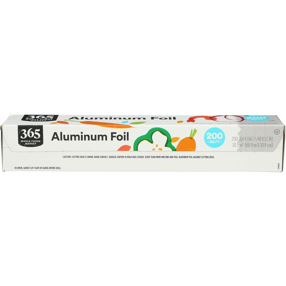 365 by Whole Foods Market Aluminum Foil 200 Square Feet front view professional grade wrap