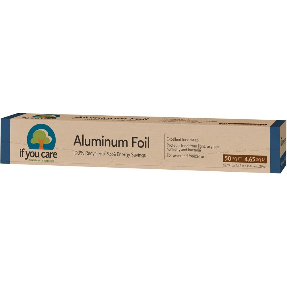 If You Care 100% Recycled Aluminum Foil 50 Feet roll front view eco-friendly kitchen wrap.