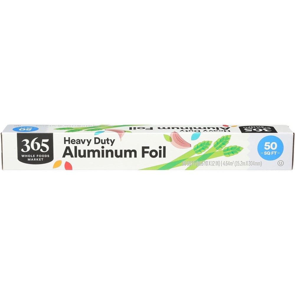 365 by Whole Foods Market Heavy Duty Aluminum Foil front view thick kitchen wrap.