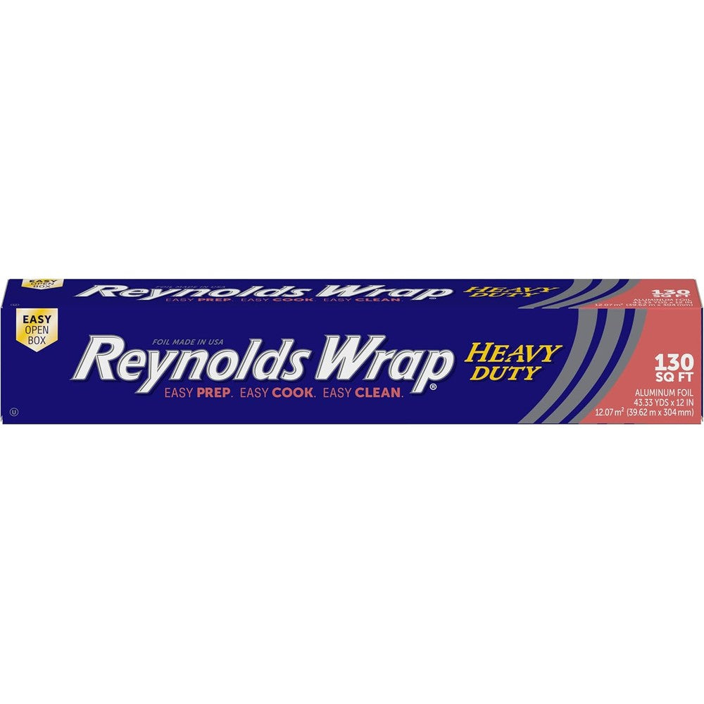 Reynolds Wrap Heavy Duty Aluminum Foil 130 Square Feet front view authentic imported kitchen wrap.