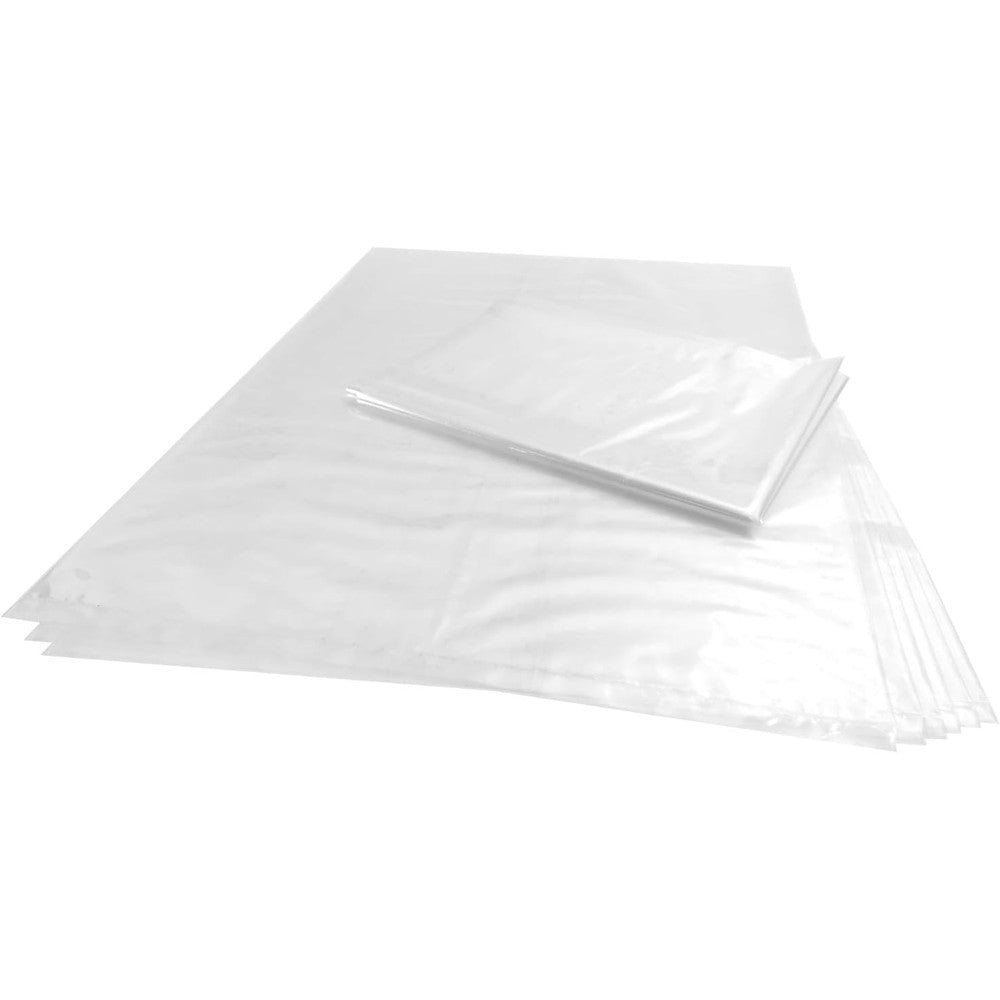 Wowfit 100 Count 18x24 Inch Clear Plastic Poly Bags front view for food storage.