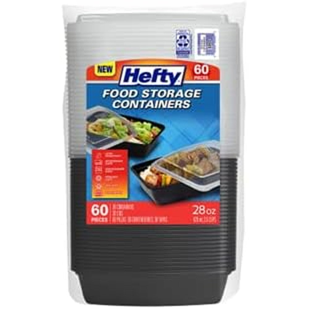 Hefty Food Storage Container 30 count set front view for meal prep.