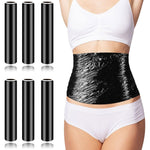 Gueevin 6 Rolls Black Osmotic Plastic Body Wrap front view sweat enhancer