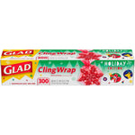 Glad Holiday Red ClingWrap 300 square feet roll front view