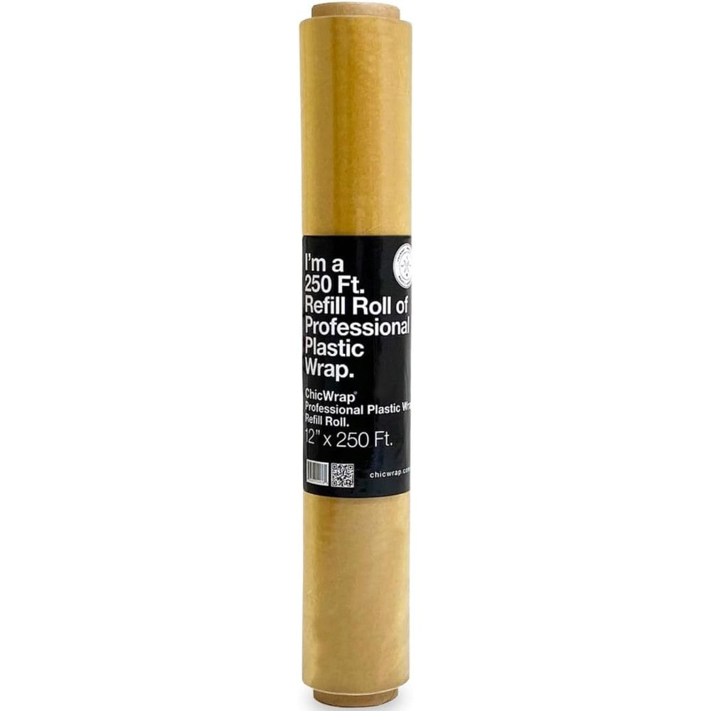 ChicWrap Professional Grade Plastic Wrap Refill Roll front view authentic kitchen storage.