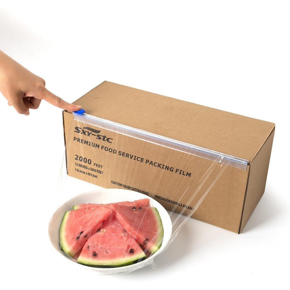 SXY-STC Plastic Food Wrap front view of box with 2000 feet roll