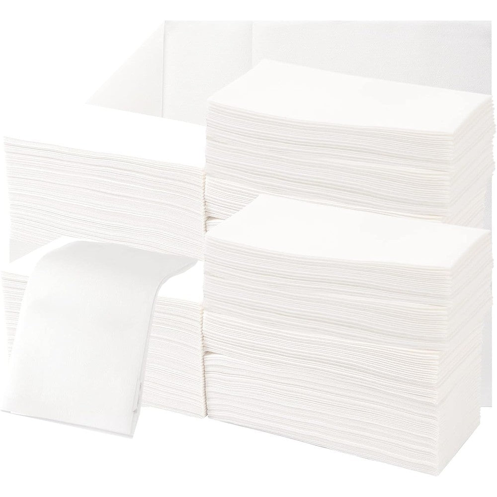 Cowb Manm Linen-Feel Guest Towels 200 count front view white disposable napkins