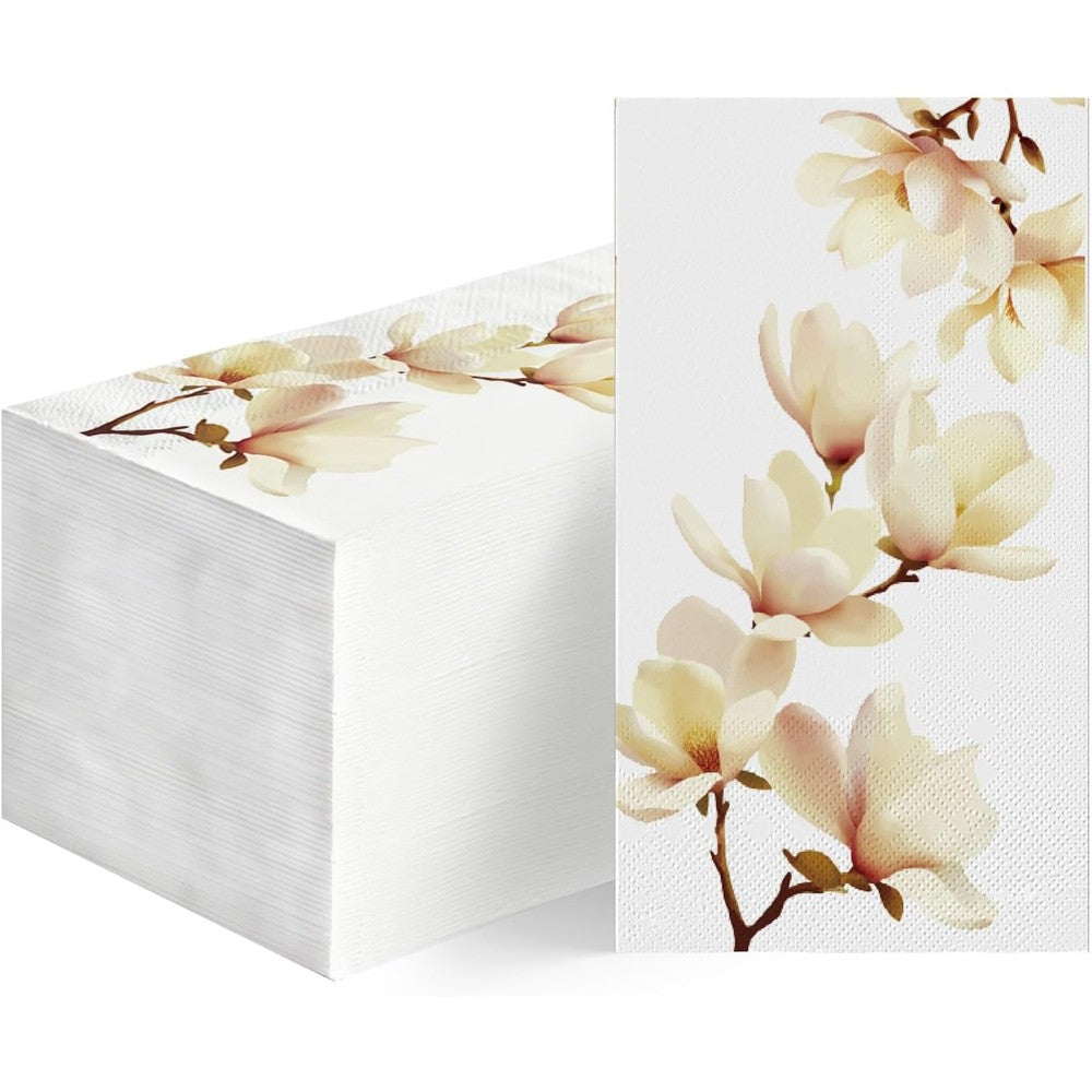 Horaldaily Magnolia Grandiflora guest napkins front packaging view