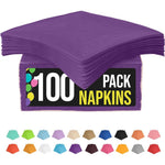 Party Solids purple disposable paper napkins front view