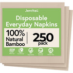 Jenvita Everyday Bamboo Napkins front view 250 count pack for eco-friendly dining.