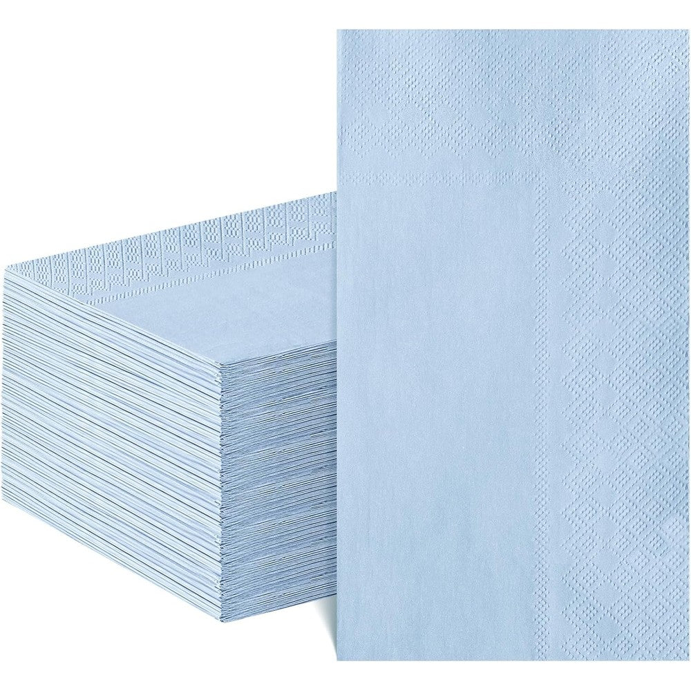 NatNarr light blue disposable napkins front view