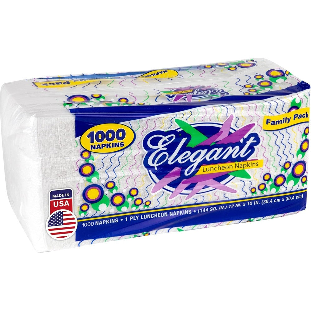 Stock Your Home 12 Inch Disposable Napkins front view bulk 1000 pack