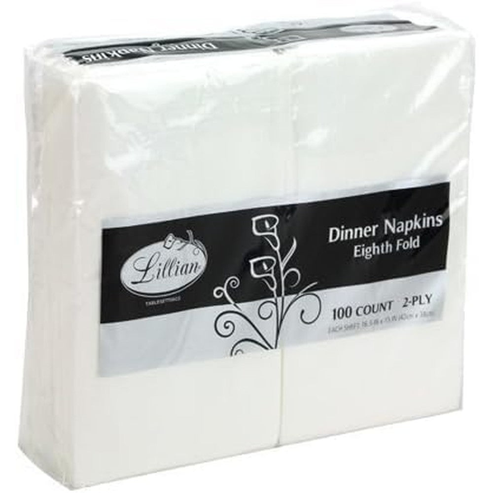 Nicole Home Collection Premium White Napkins 100 count pack front view