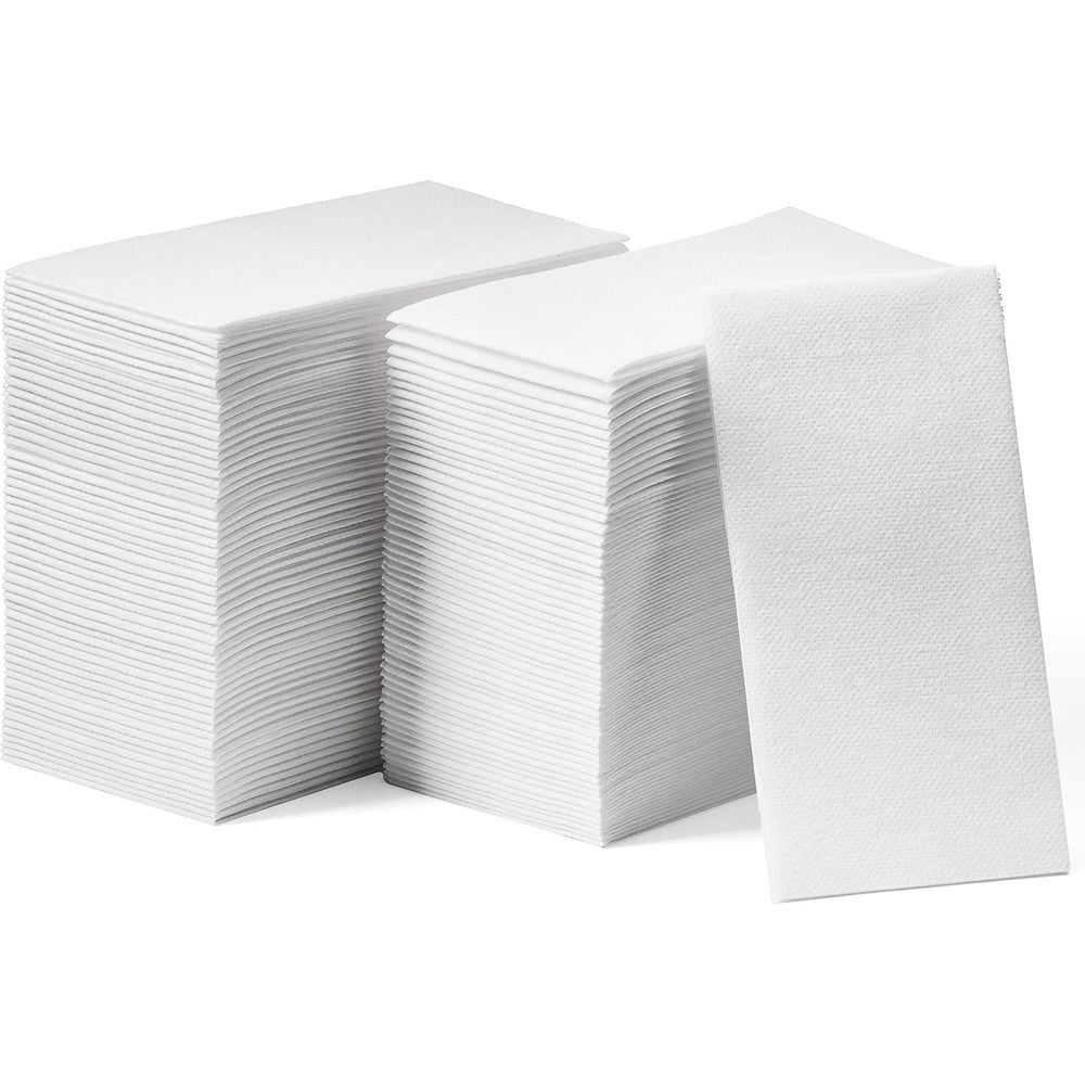 Lintext Disposable Linen-Feel Guest Towels front view of 200 pack.