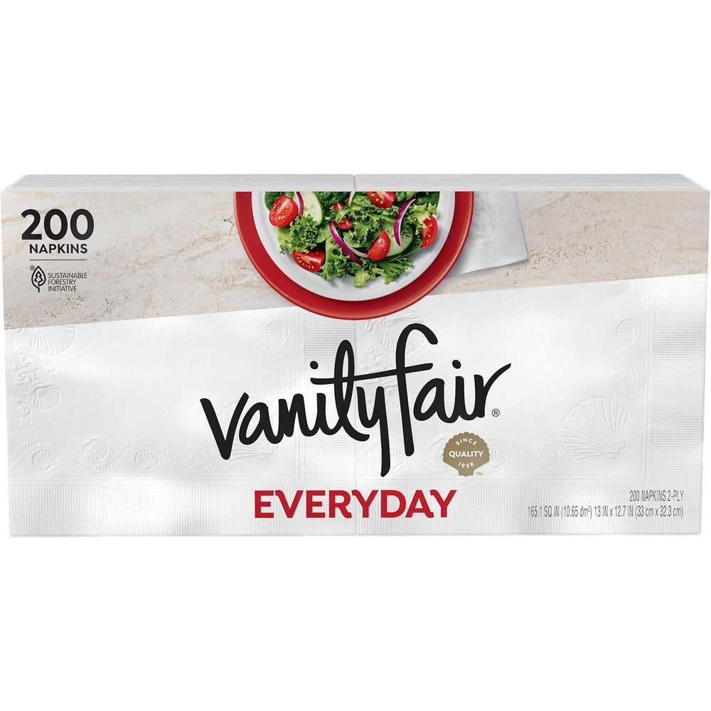 Vanity Fair Everyday Paper Napkins front view 200 count pack