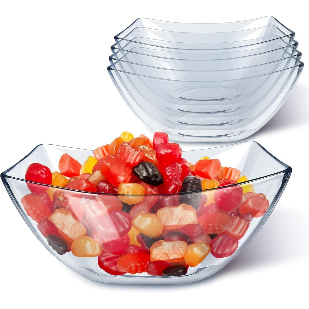 Stock Your Home clear plastic serving bowls front view for party snack display.