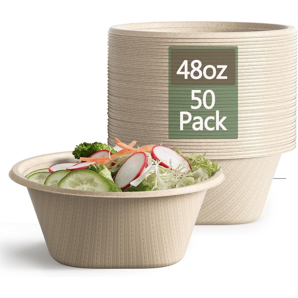 Homestockplus Large Disposable Bowls front view eco-friendly tableware