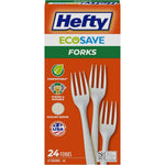 Hefty ECOSAVE compostable forks front view premium sustainable tableware