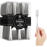 Exquisite Premium Plastic Mini Forks 100 Count front view for catering.