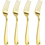Liacere Gold Plastic Forks front view premium disposable cutlery