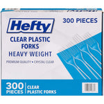 Hefty Heavy Duty Plastic Forks front view bulk pack