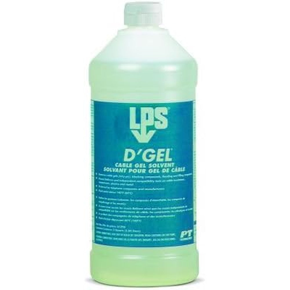 Lps D'Gel Cable Gel Solvent 32 Fluid Ounce industrial cleaning bottle front view