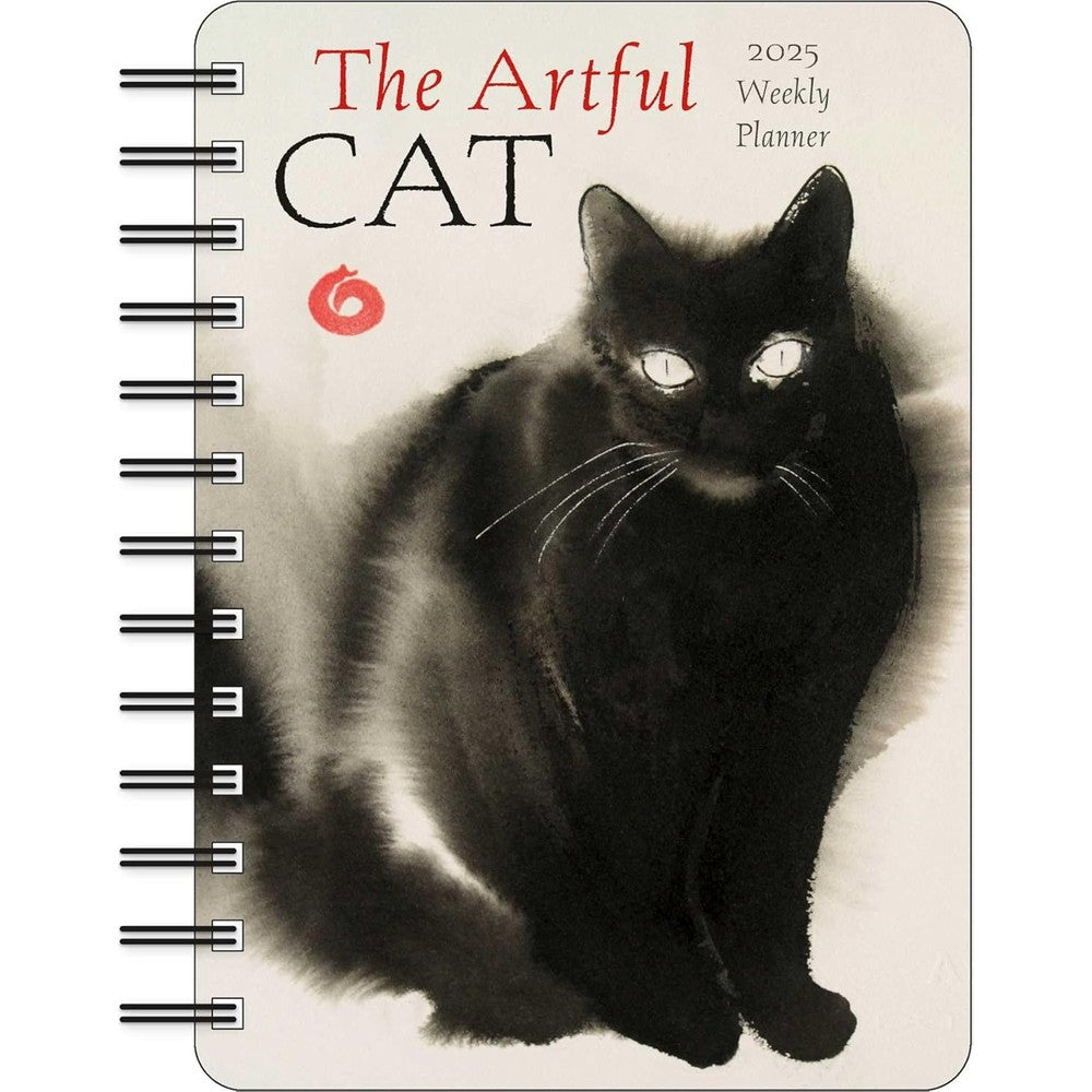 The Artful Cat 2025 Weekly Planner Calendar: Brush and Ink Watercolor Paintings by Endre Penovác