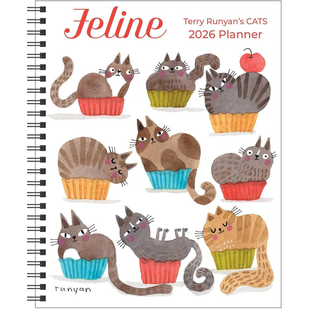 Feline 12-Month 2026 Monthly/Weekly Planner Calendar: Terry Runyan's Cats