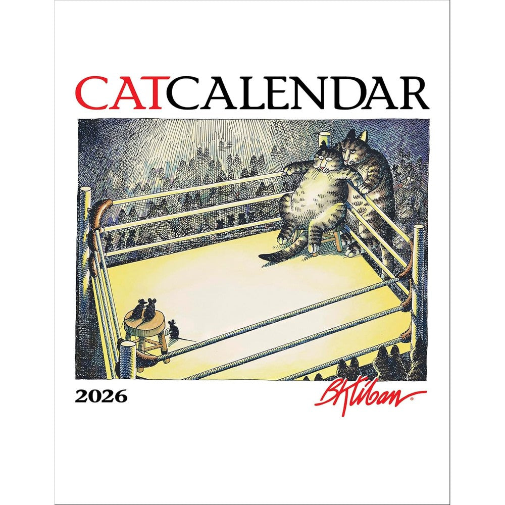 Mini Wall Calendar 2026, B. Kliban: Cat Calendar Art, 12 Months, Grid Design Featuring 12 Artworks