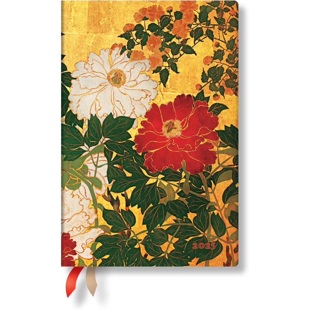 2025 Natsu Mini Horizontal Softcover 12-Month, 176pg, 100GSM, 2025 Flexi Planners by Paperblanks (Rinpa Florals): Natsu 25 12M Wkly Plnr Flexi Mini Hor EN