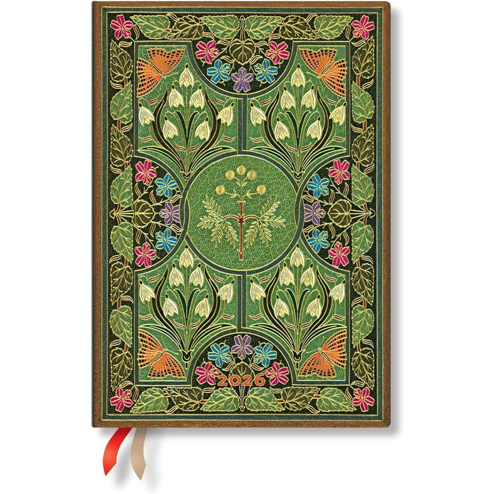 Paperblanks | 2026 Poetry in Bloom | Poetry in Bloom | 12-Month Planner | Midi | Horizontal | Elastic Band | 160 Pg | 100 GSM