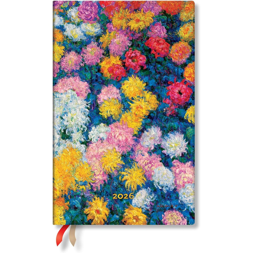 Paperblanks | 2026 Monet's Chrysanthemums | Monet's Chrysanthemums | 12-Month Planner | Maxi | Vertical | Elastic Band | 160 Pg | 100 GSM