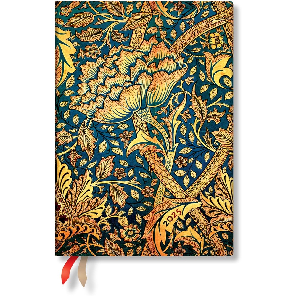 Paperblanks | 2025 Weekly Planner | Morris Windrush | William Morris | 12-Month Flexis | Midi | Horizontal | Elastic Band | 176 Pg | 100 GSM: Windrush 25 12M Wkly Plnr Flexi Midi Hor EN
