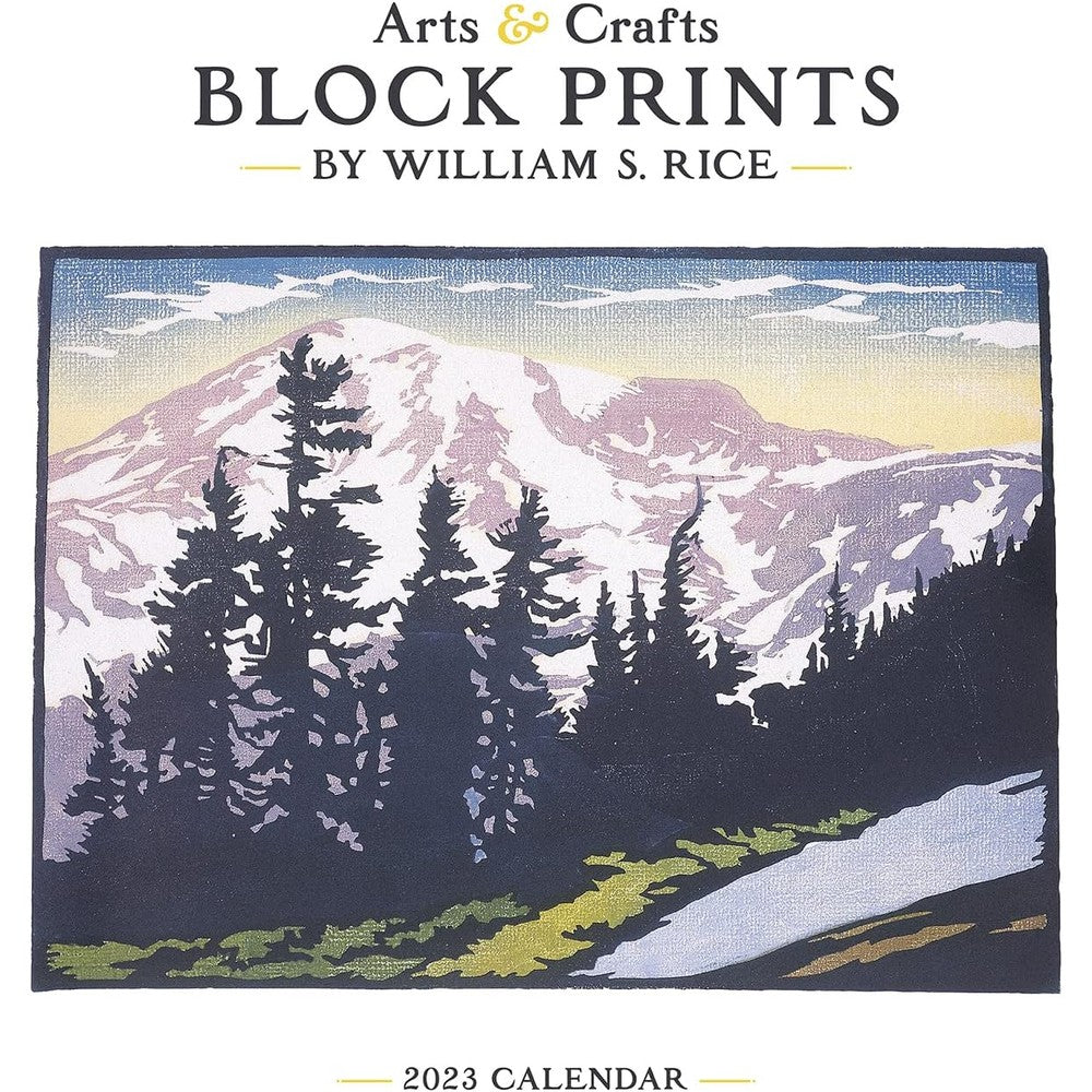 Arts & Crafts Block Prints by William S. Rice 2023 Wall Calendar