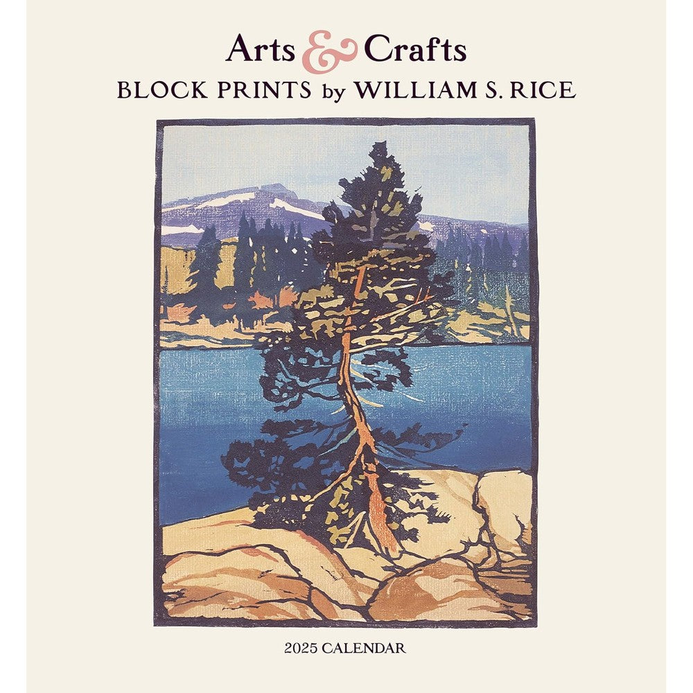 Arts & Crafts Block Prints by William S. Rice 2025 Wall Calendar