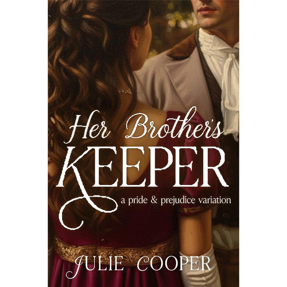 Julie Cooper Her Brother Keeper book cover front view historical Regency romance illustration