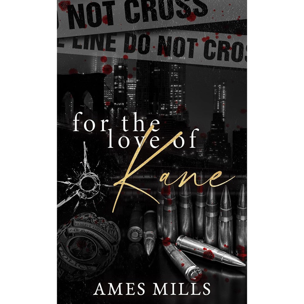 Ames Mills For the Love of Kane book front cover showing dark crime scene background.