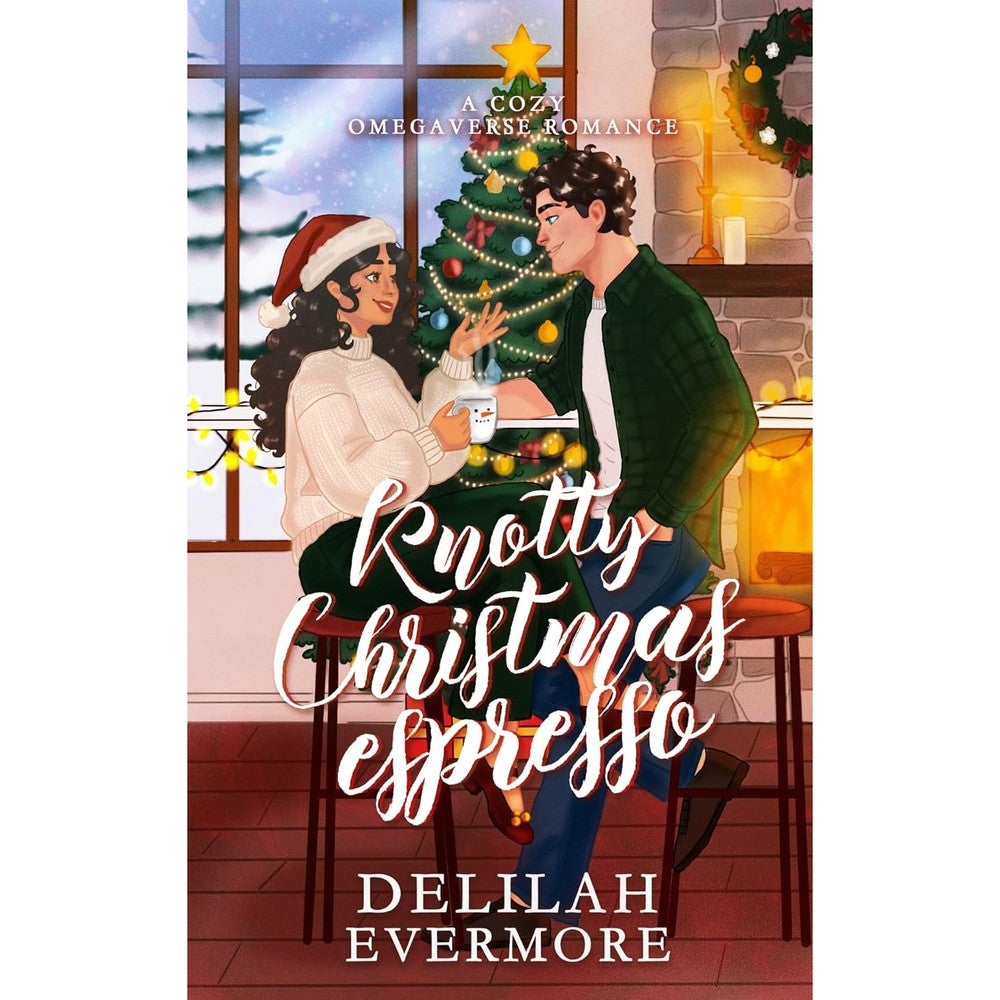 Delilah Evermore Knotty Christmas Espresso book front view cozy holiday romance novel cover design