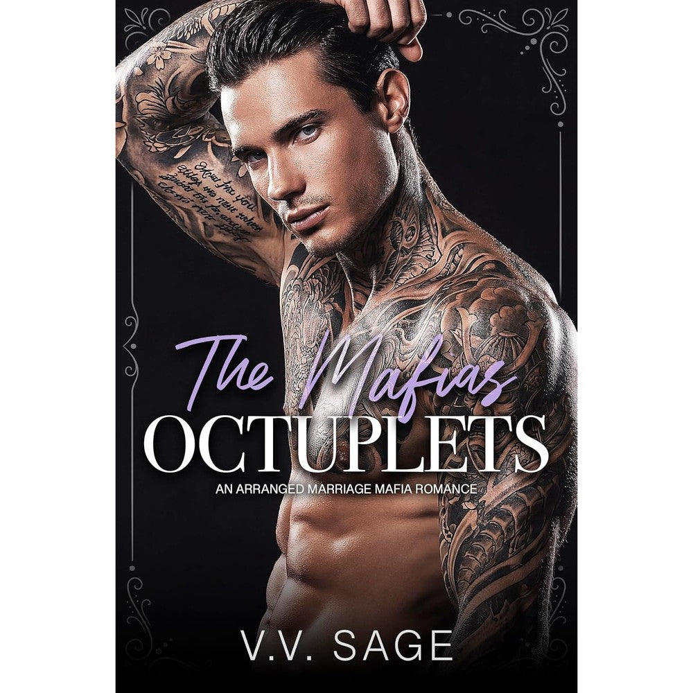 V.V. Sage The Mafia's Octuplets book cover front view featuring stylized artwork of a tattooed man.