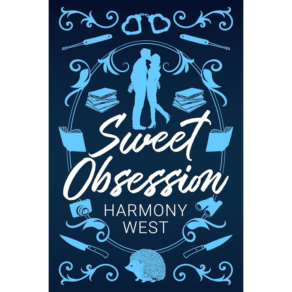 Harmony West Sweet Obsession paperback book front view featuring blue tones and romance novel cover art.