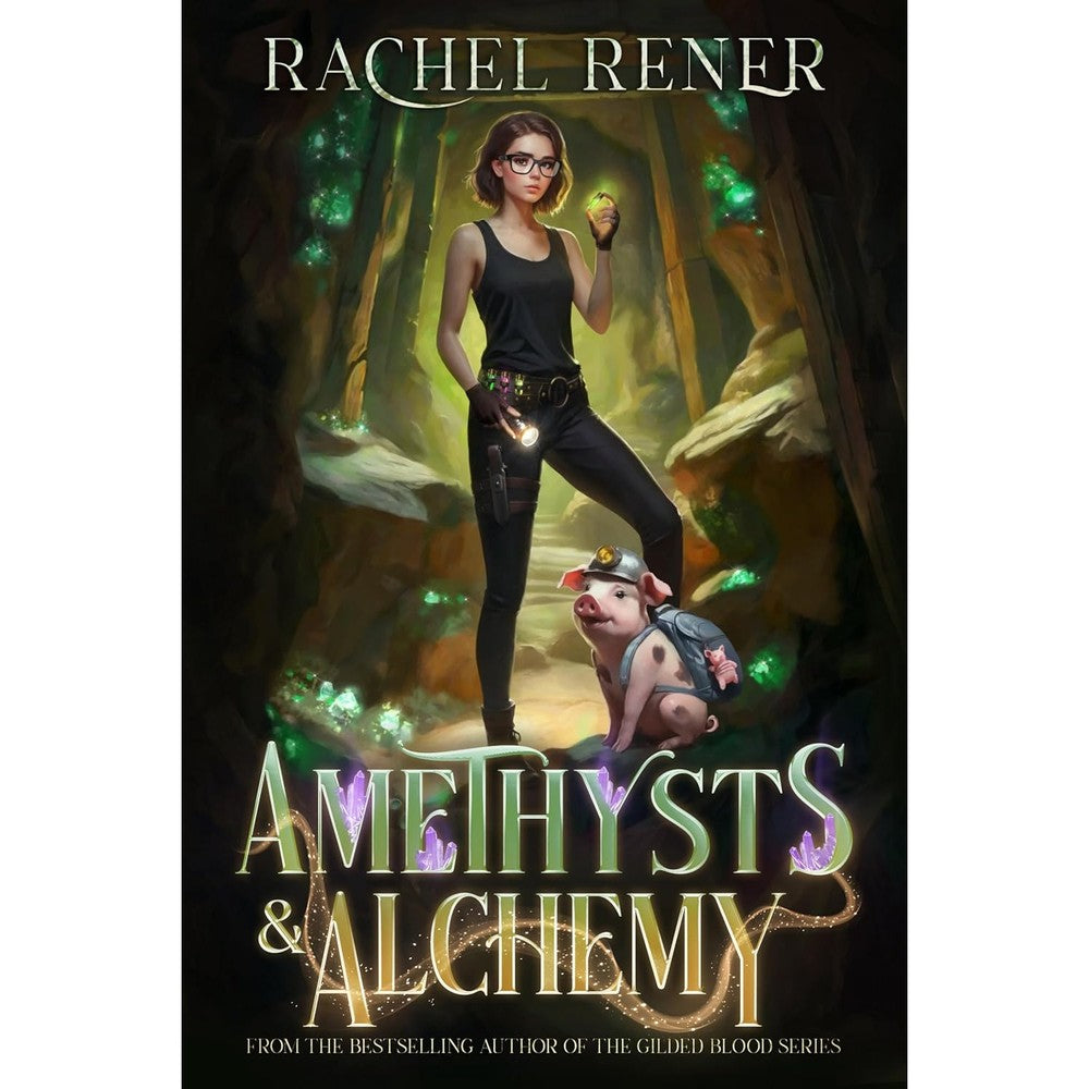 Rachel Rener Amethysts and Alchemy book cover front view cozy fantasy
